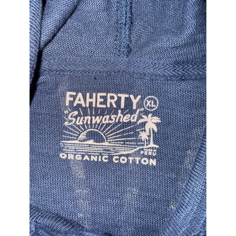 Faherty Sunwashed Organic Cotton Hoodie Sunburst Navy Women's XL WKS2414-VRS - Picture 2 of 7